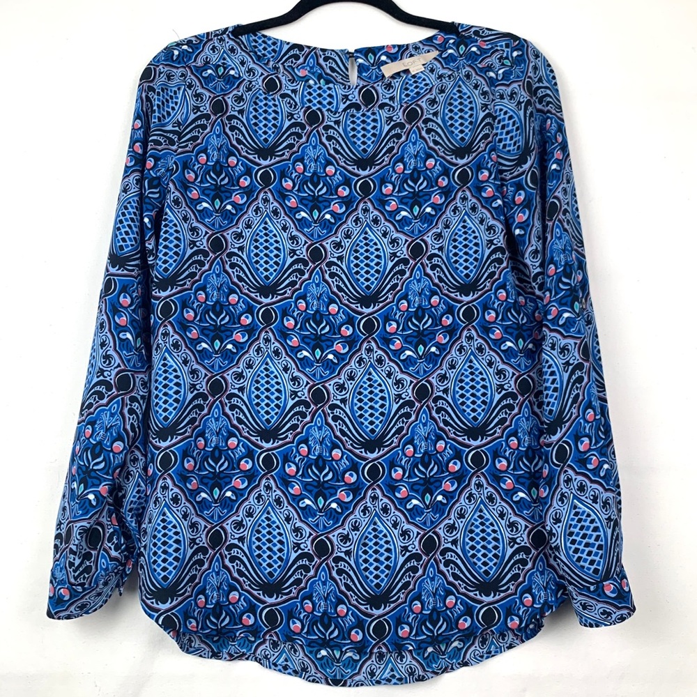 Loft Baroque Tab Sleeve Blouse XS 420871
